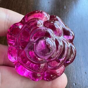 Pink Glass Flower Accent